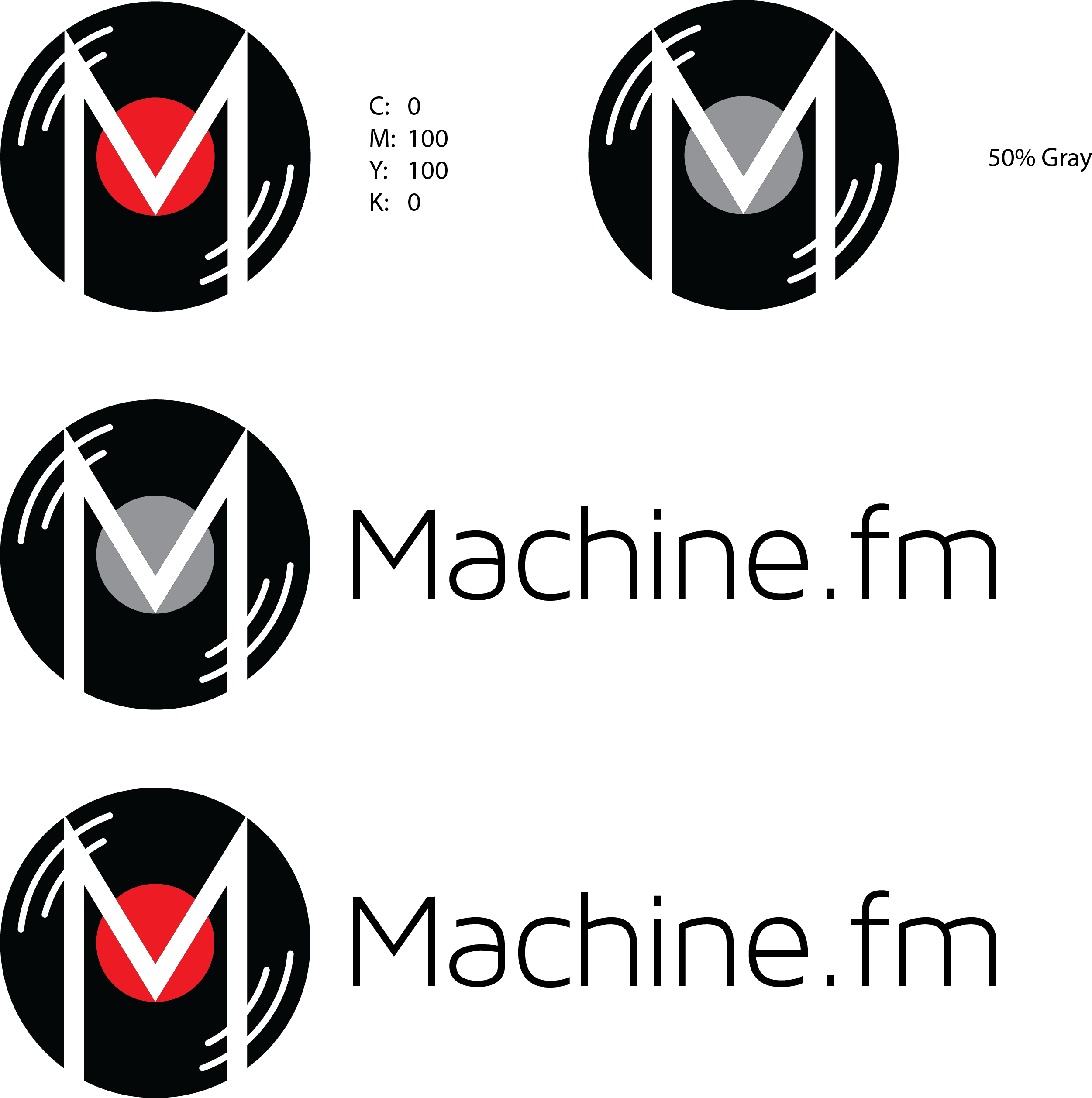 Logo specimens for The Machine